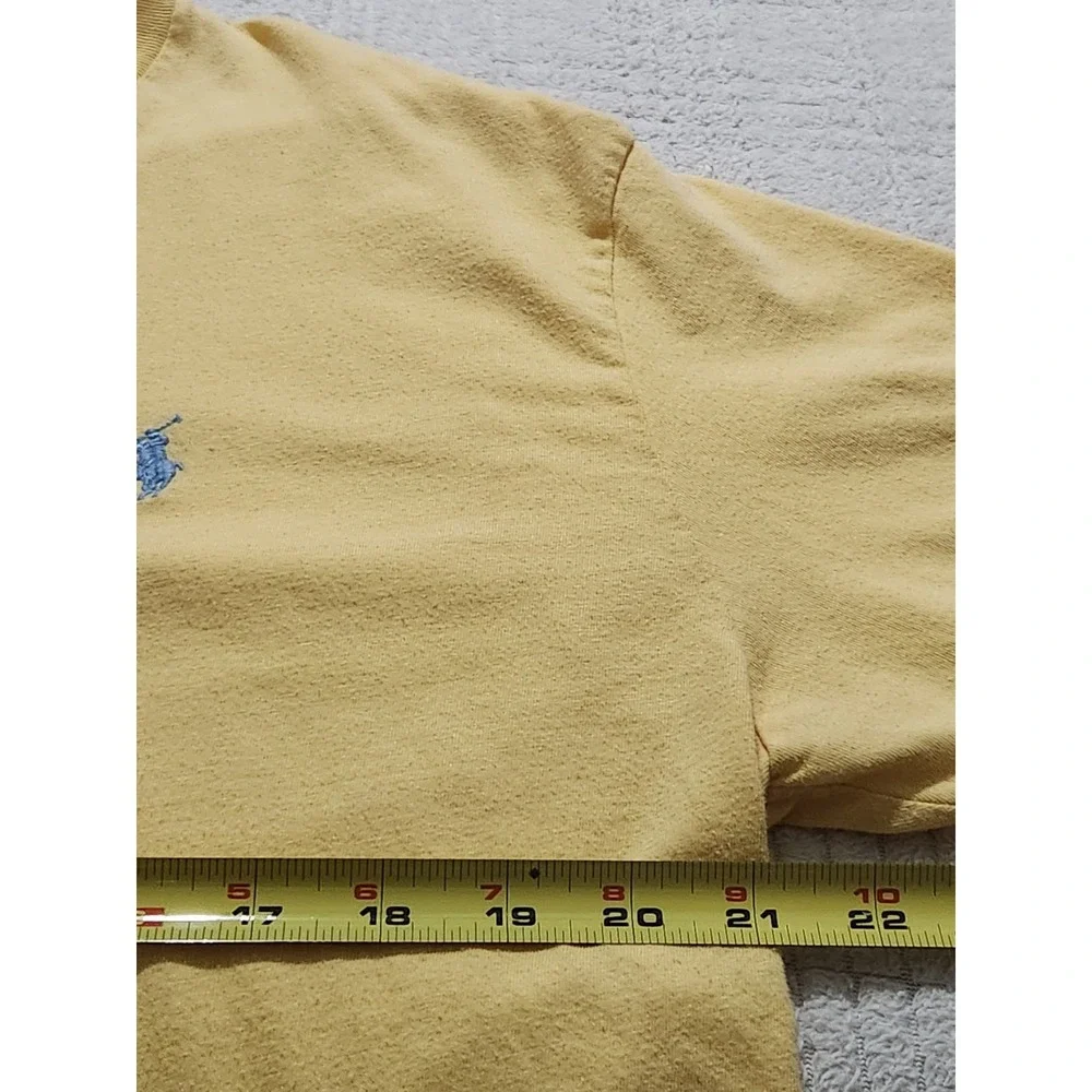 Lot of 2 Polo Ralph Lauren Vintage Single Stitch T-shirts Mens Large Yellow/Gray